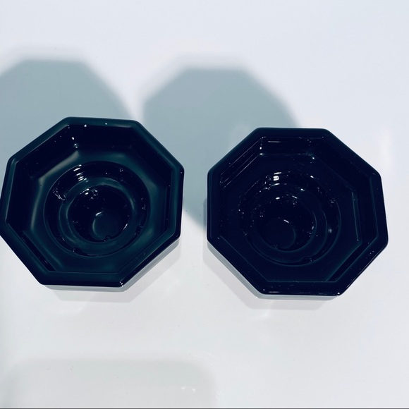 Arcoroc France Candle Holder Black Glass Octagonal - Picture 5 of 8